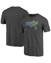 Fanatics Men's Heather Charcoal Tampa Bay Rays Cooperstown Collection Series Sweep Tri-Blend T-Shirt