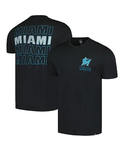 '47 Brand Men's Black Miami Marlins Hang Back Franklin T-Shirt