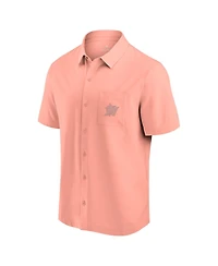 Fanatics Men's Coral Miami Marlins Front Office Button-Up Shirt