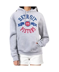 G-iii 4Her by Carl Banks Women's Heather Gray Detroit Pistons City Pullover Hoodie