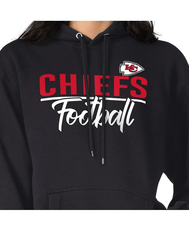 G-iii 4Her by Carl Banks Women's Black Kansas City Chiefs Graphic Fleece Pullover Hoodie