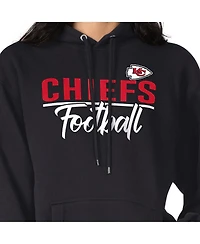 G-iii 4Her by Carl Banks Women's Black Kansas City Chiefs Graphic Fleece Pullover Hoodie