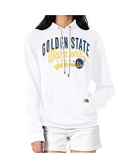 G-iii 4Her by Carl Banks Women's White Golden State Warriors Filigree Logo Pullover Hoodie