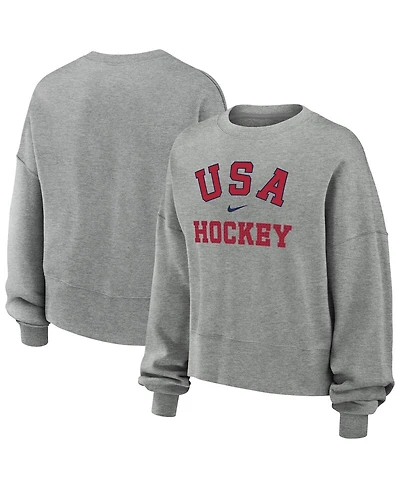 Nike Women's Gray Us Hockey Oversized Phoenix Fleece Sweatshirt