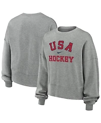 Nike Women's Gray Us Hockey Oversized Phoenix Fleece Sweatshirt