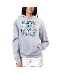 G-iii 4Her by Carl Banks Women's Heather Gray Seattle Mariners Flowers Graphic Pullover Hoodie