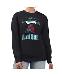G-iii 4Her by Carl Banks Women's Black Arizona Diamondbacks Team Logo Graphic Tri-Blend Fleece Pullover Sweatshirt