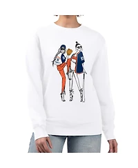 G-iii 4Her by Carl Banks Women's White Detroit Tigers Baseball Girls Fleece Pullover Sweatshirt