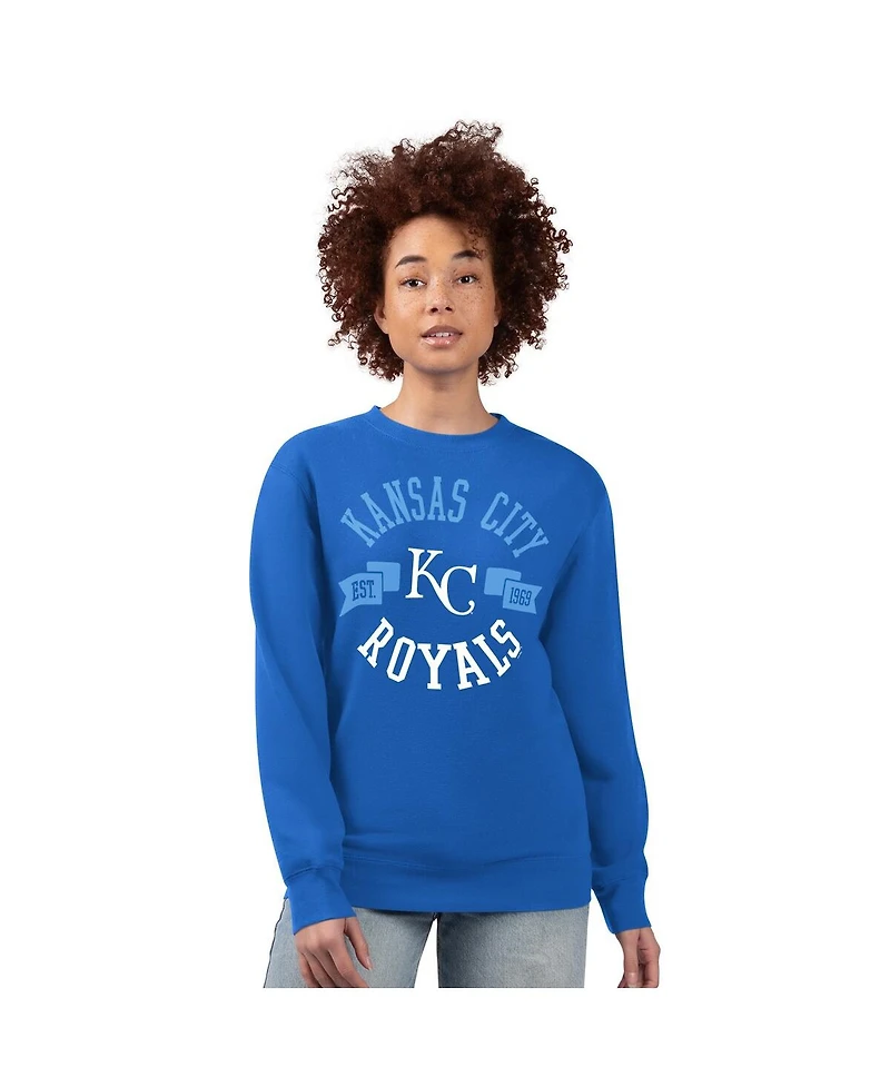 G-iii 4Her by Carl Banks Women's Royal Kansas City Royals Team Logo Fleece Pullover Sweatshirt