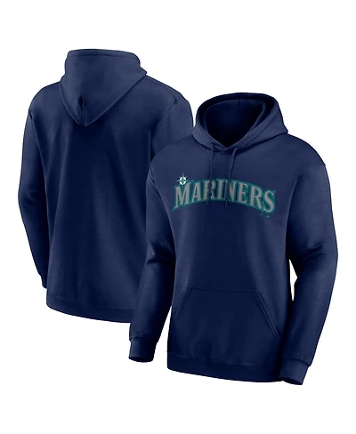 Logo Athletic Men's Navy Seattle Mariners Wordmark Hoodie