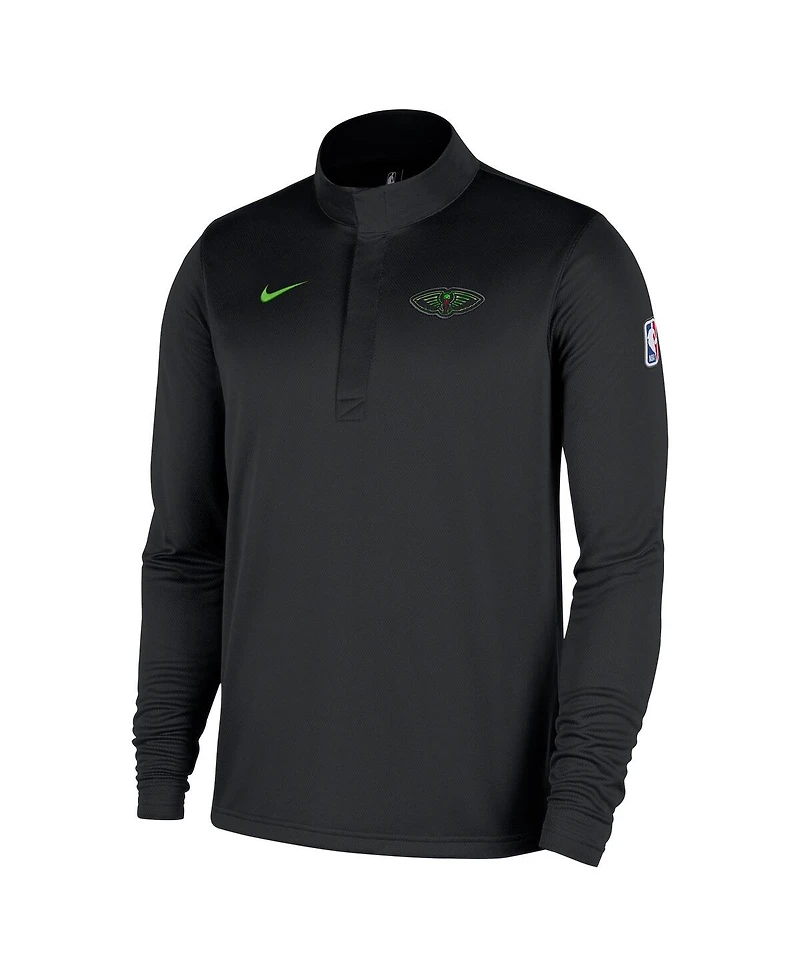 Nike Men's Black New Orleans Pelicans 2025/26 City Edition Remix Authentic Coaches Dri-fit Half-Zip Sweatshirt