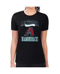 G-iii 4Her by Carl Banks Women's Black Arizona Diamondbacks Super-Slim Fit Lightweight Team Logo Graphic T-Shirt