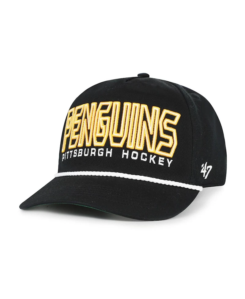 '47 Brand Men's Black Pittsburgh Penguins Byline Hitch Adjustable Hat