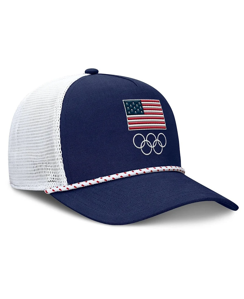 Fanatics Men's Navy/White Team Usa Oath Rope Trucker Adjustable Hat