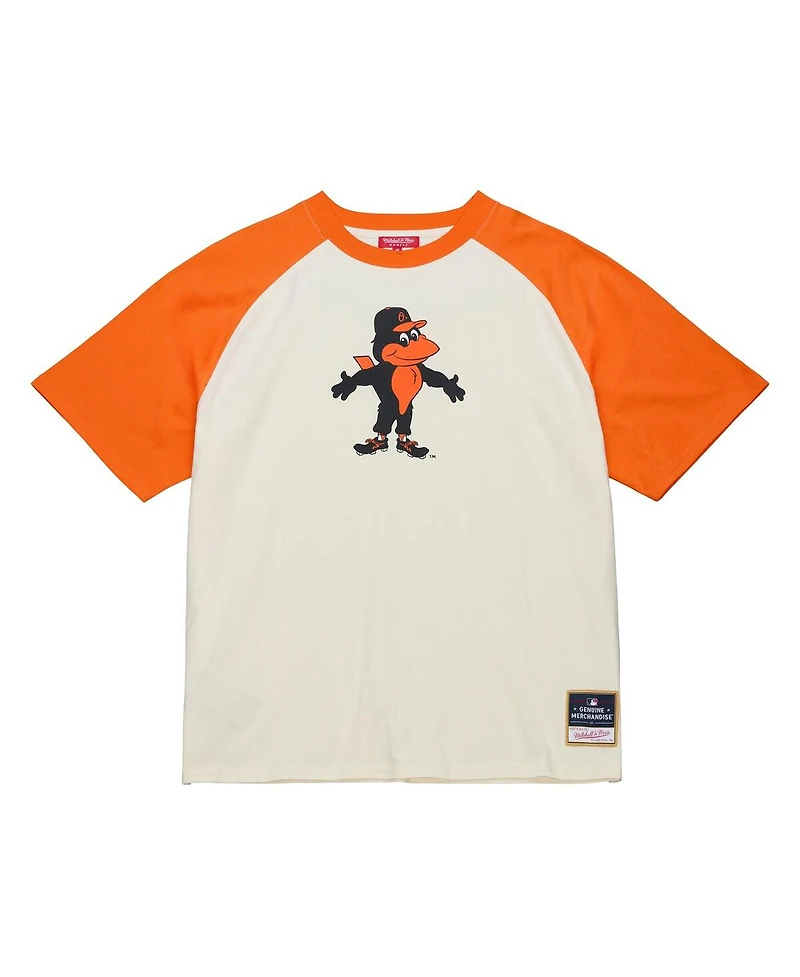 Mitchell & Ness Women's Cream Baltimore Orioles Boyfriend Raglan T-Shirt
