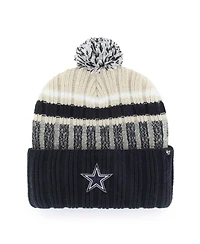 '47 Brand Men's Navy Dallas Cowboys Long Range Cuffed Knit Hat with Pom