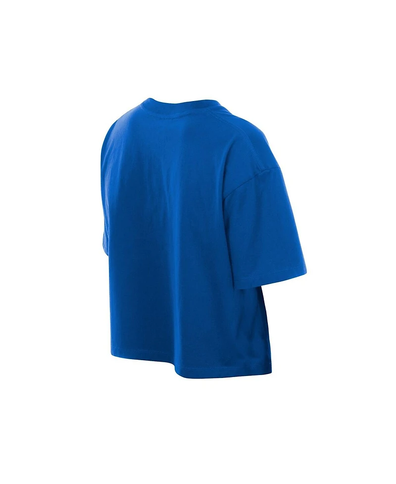 New Era Women's Royal Chicago Cubs Boxy Foil Logo T-Shirt