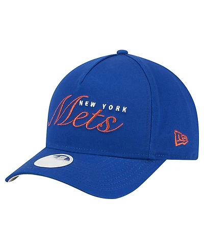 New Era Women's Royal New York Mets Metallic A-Frame 9FORTY Adjustable Hat