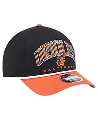 New Era Men's Black/Orange Baltimore Orioles Arch 9FORTY A-Frame M-Crown Adjustable Hat