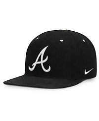 Nike Men's Black Atlanta Braves Pro Corduroy Structured Snapback Hat