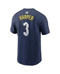 Nike Men's Bryce Harper Navy Philadelphia Phillies City Connect Name Number T-Shirt