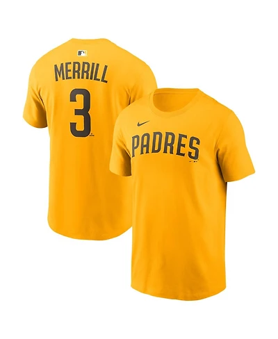Nike Men's Jackson Merrill Gold San Diego Padres Name Number T-Shirt