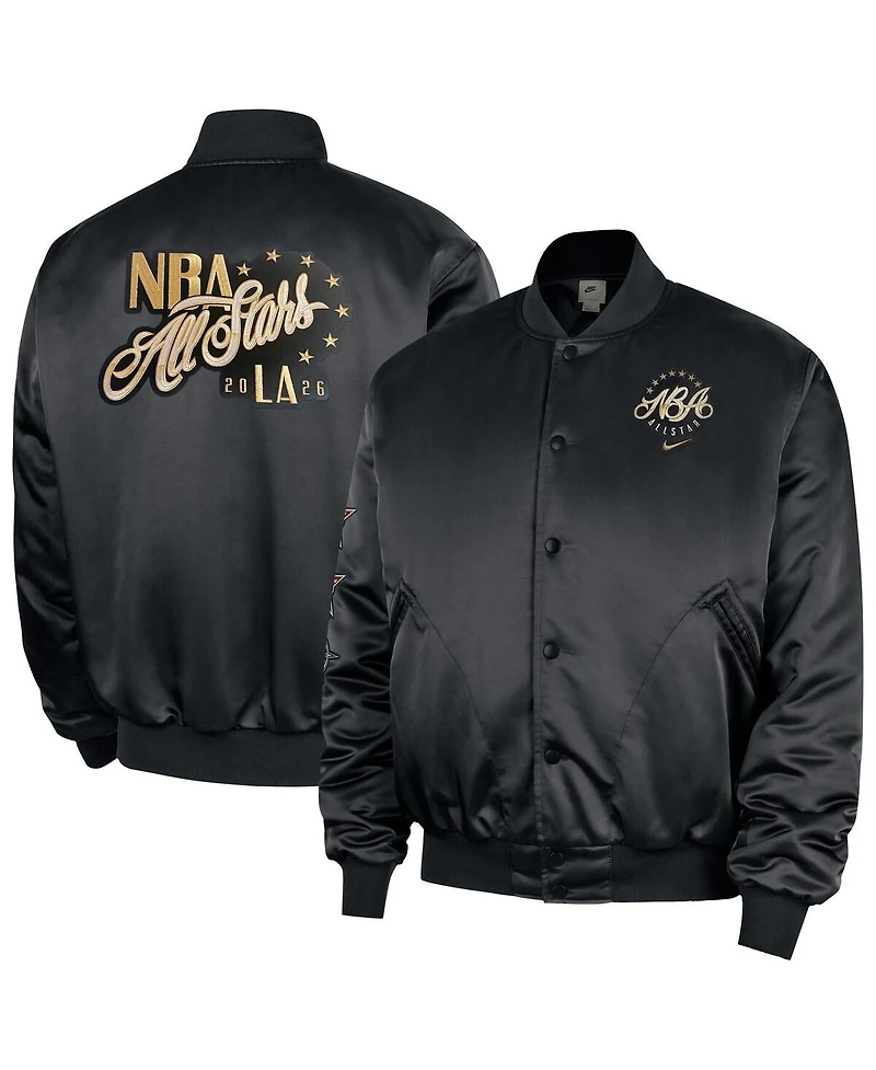 Nike Men's Black 2026 Nba All-Star Game Satin Full-Snap Jacket