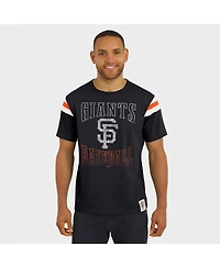 Darius Rucker Collection By Fanatics Men's Black San Francisco Giants Distressed Sleeve Stripe T-Shirt