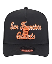 New Era Men's Black San Francisco Giants Chainstitch 9FIFTY A-Frame Snapback Hat