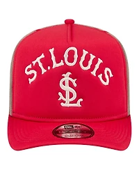 New Era Men's Red St. Louis Cardinals Vintage Arched Foam Front 9FIFTY A-Frame Adjustable Trucker Hat