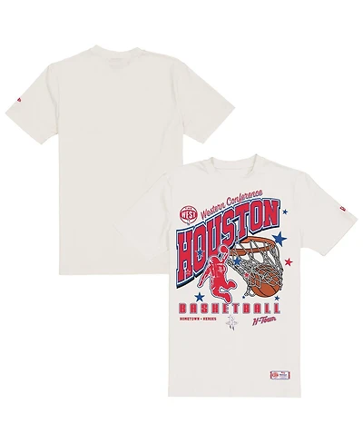 New Era Men's Cream Houston Rockets Oversized City Edition Remix Vintage T-Shirt