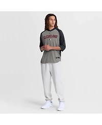 Nike Men's Navy Cleveland Guardians Authentic Collection Flux Dri-fit Raglan 3/4-Sleeve Hooded T-Shirt