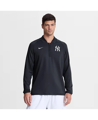 Nike Men's Navy New York Yankees Authentic Collection Dri-fit Raglan Half-Zip
