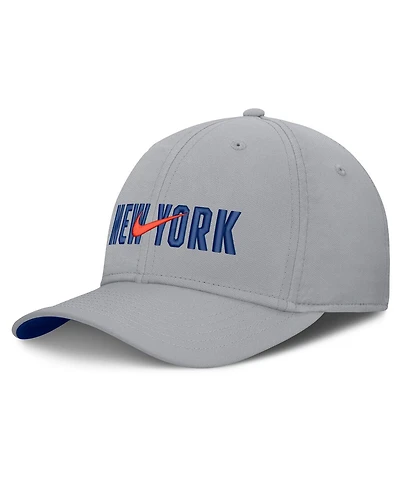 Nike Men's New Era Gray York Mets Primetime Dri-fit Rise Bozz Flex Hat