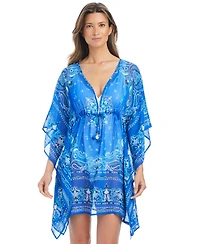 Bleu by Rod Beattie Women's Pull-On Cover-Up Swim Caftan