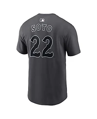 Nike Men's Juan Soto Anthracite New York Mets City Connect Name Number T-Shirt