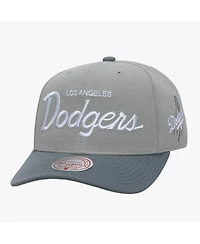 Mitchell & Ness Men's Gray Los Angeles Dodgers Thunderstorm Head Coach Pro-Crown Adjustable Hat
