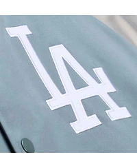 Mitchell Ness Men's Gray Los Angeles Dodgers Thunderstorm Head Coach Lightweight Satin Full-Snap Jacket