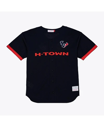 Mitchell & Ness Men's Navy Houston Texans Head Coach Mesh Full-Button Fashion Jersey