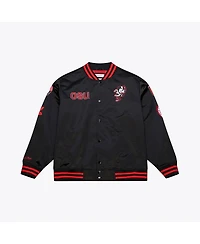 Mitchell Ness Men's Black Ohio State Buckeyes Double Clutch Lightweight Satin Full-Snap Jacket