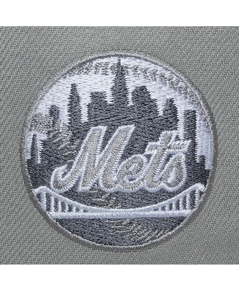 Mitchell & Ness Men's Gray New York Mets Thunderstorm Head Coach Pro-Crown Adjustable Hat