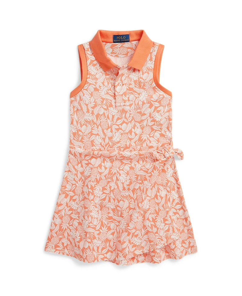 Polo Ralph Lauren Girls' 2T-6X Pineapple Faux-Wrap Mesh Dress