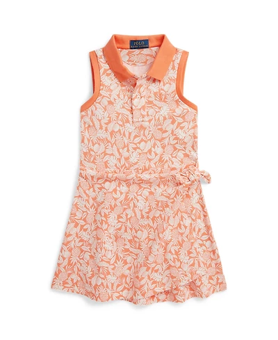 Polo Ralph Lauren Girls' 2T-6X Pineapple Faux-Wrap Mesh Dress