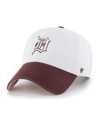 '47 Brand Men's and Women's Stone/Burgundy Detroit Tigers Love Letter Clean Up Adjustable Hat