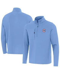Antigua Men's Powder Blue Chicago Cubs Alternate Logo Insider Quarter-Zip Pullover Sweatshirt