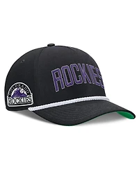 Nike Men's Black Colorado Rockies Cooperstown Collection Rise Adjustable Hat
