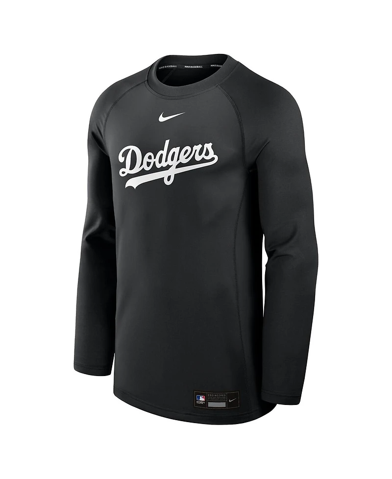 Nike Men's Black Los Angeles Dodgers Authentic Collection Game Time Raglan Long Sleeve T-Shirt