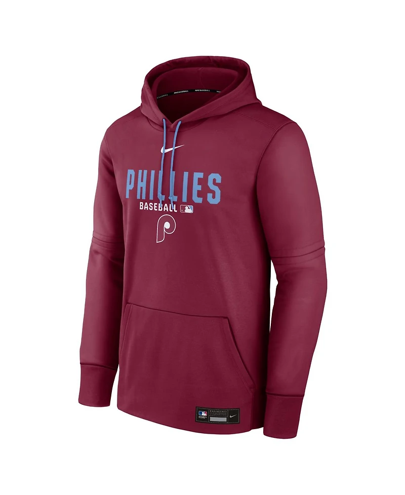 Nike Men's Philadelphia Phillies Authentic Collection Therma-fit Hoodie