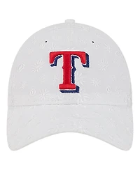 New Era Women's White Texas Rangers Floral Mesh 9TWENTY Adjustable Hat