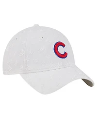New Era Women's White Chicago Cubs Floral Mesh 9TWENTY Adjustable Hat